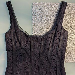 Elie Tahari Black Macramé Lace Sleeveless Top Size XS